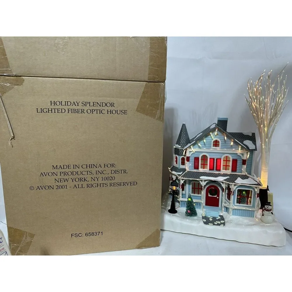 Avon Holiday Splendor‎ Lighted Fiber Optic House Christmas Village 2002